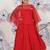 Crimson wings girls gown red dress with dragonfly cape