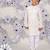 Pastel leaf boys jacket set light pink kurta with leaf embroidery