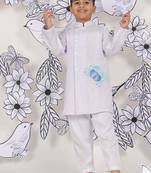 Crab crawl boys kurta set playful lilac with crab embroidery