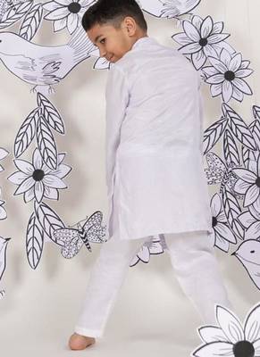 Crab crawl boys kurta set playful lilac with crab embroidery 2