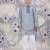 Crossbody chic boys kurta set blue print with drape detail