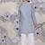 Crossbody chic boys kurta set blue print with drape detail