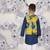 Tropical bloom boys jacket set yellow floral nehru jacket with navy kurta