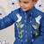 Royal wings boys jacket set blue kurta with bird embroidery