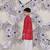 Cowl cool boys kurta set red printed with draped silhouette