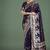 purple woven banarasi satin silk saree 