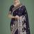 purple woven banarasi satin silk saree 