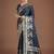 dark teal woven banarasi satin silk saree 
