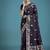 purple woven banarasi satin silk saree