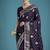 purple woven banarasi satin silk saree