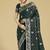 dark geen woven banarasi satin silk saree