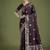 wine woven banarasi satin silk saree