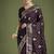 wine woven banarasi satin silk saree