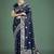 blue woven banarasi satin silk saree