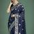 blue woven banarasi satin silk saree