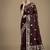 maroon woven banarasi satin silk saree