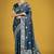aqua blue woven banarasi satin silk saree