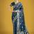 aqua blue woven banarasi satin silk saree