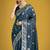 aqua blue woven banarasi satin silk saree