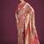 rani pink and gold soft banarasi satin silk saree with blouse piece