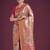 rani pink and gold soft banarasi satin silk saree with blouse piece