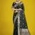 dark green soft banarasi zari woven satin silk saree with blouse piece 