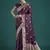 wine banarasi zari woven satin silk saree with blouse piece 