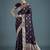 purple soft banarasi zari woven satin silk saree with blouse piece 