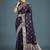 purple soft banarasi zari woven satin silk saree with blouse piece 