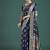 blue wear banarasi satin silk zari weaving saree