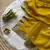 Yellow Zari Floral Embroidery With Sequins Work Crushed silk blend Saree