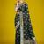 dark green wear banarasi satin silk zari weaving saree