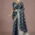 teal banarasi satin silk blend zari weaving saree