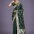 dark green banarasi satin silk saree with intricate zari weaving pattern