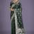 dark green banarasi satin silk saree with intricate zari weaving pattern