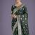 dark green banarasi satin silk saree with intricate zari weaving pattern