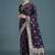 purple banarasi satin silk saree with intricate zari weaving pattern