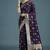 purple banarasi satin silk saree with intricate zari weaving pattern