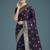 purple banarasi satin silk saree with intricate zari weaving pattern