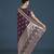 wine with gold border banarasi zari woven satin saree