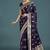 purple with gold border banarasi zari woven satin saree