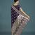 purple with gold border banarasi zari woven satin saree