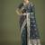 teal with gold border banarasi zari woven satin saree
