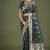 teal with gold border banarasi zari woven satin saree