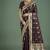 maroon with gold border banarasi zari woven satin saree