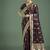 maroon with gold border banarasi zari woven satin saree