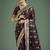 maroon with gold border banarasi zari woven satin saree