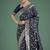 dark blue zari woven banarasi satin silk saree