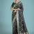 dark teal zari woven banarasi satin silk saree