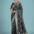 dark teal zari woven banarasi satin silk saree